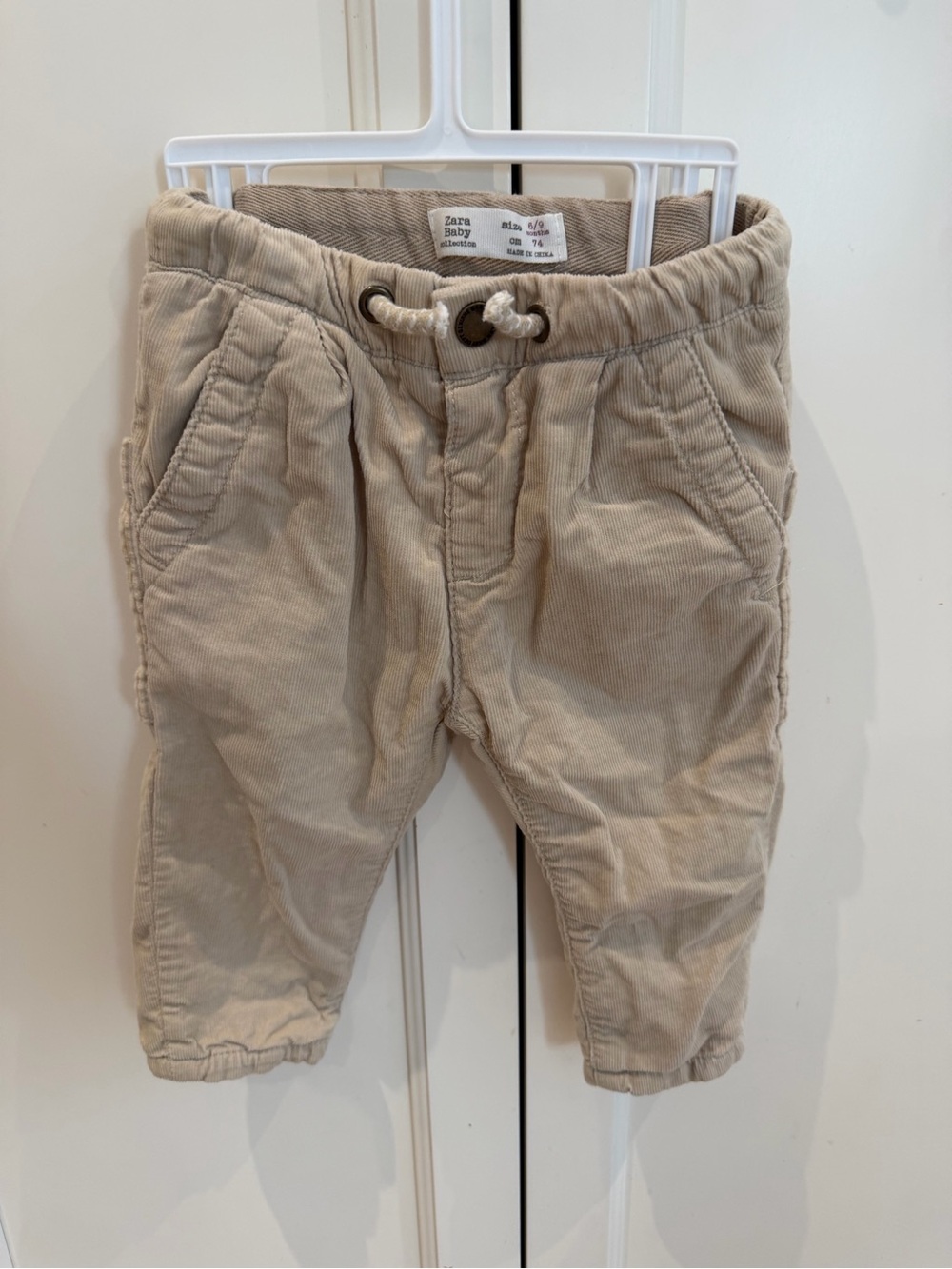 Zara 6-9m Beige Corduroy Pants for Kids